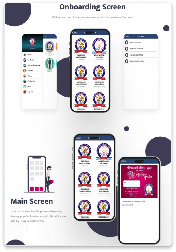 Vaghani Parivar Onboarding Screen